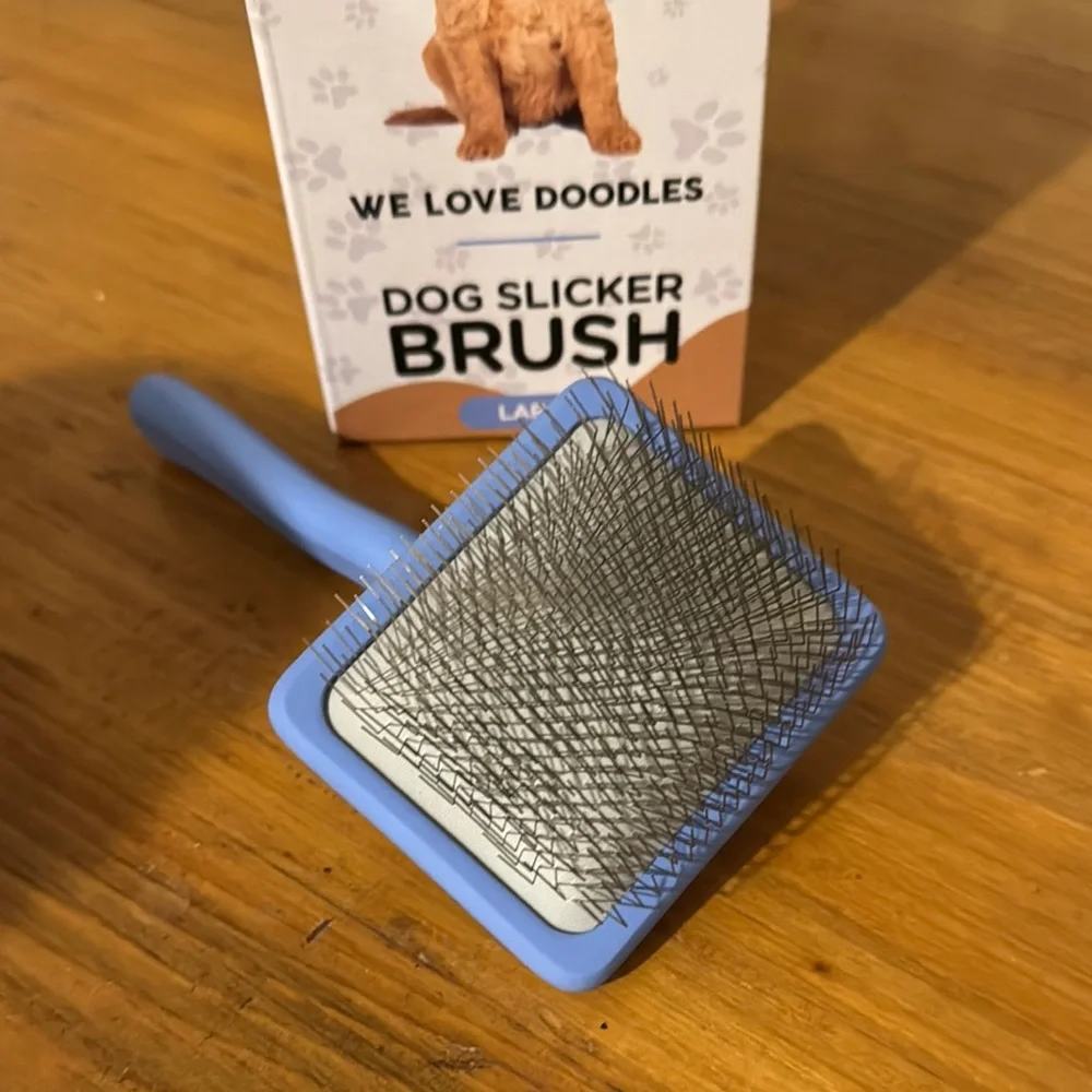 Dog Slicker Brush for Doodles - Large, blue-used once-no longer need